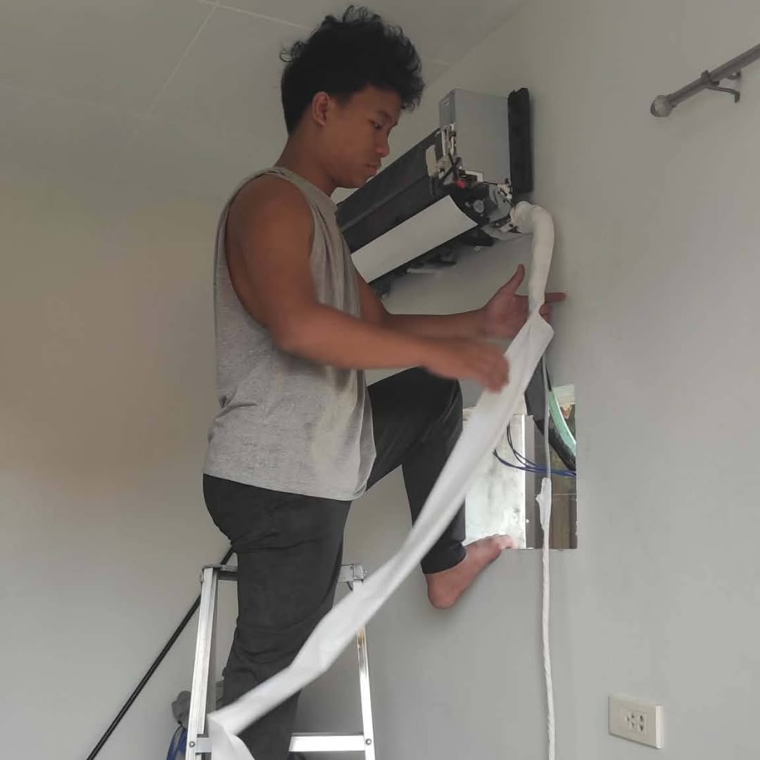 Fitting the aircon mounting plate